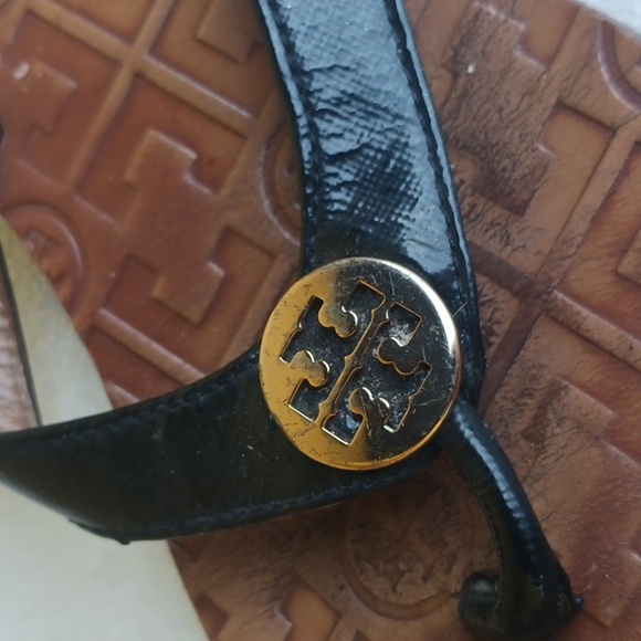 Tory Burch Black and Brown Flat Sandals - Picture 5 of 5